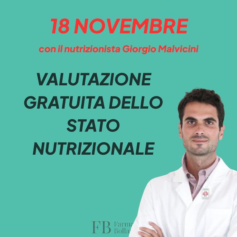18 NOVEMBRE: VALUTAZIONE GRATUITA DELLO STATO NUTRIZIONALE